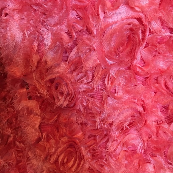 NWT bright coral strapless mini dress with rosettes - club party cosplay - Picture 11 of 17